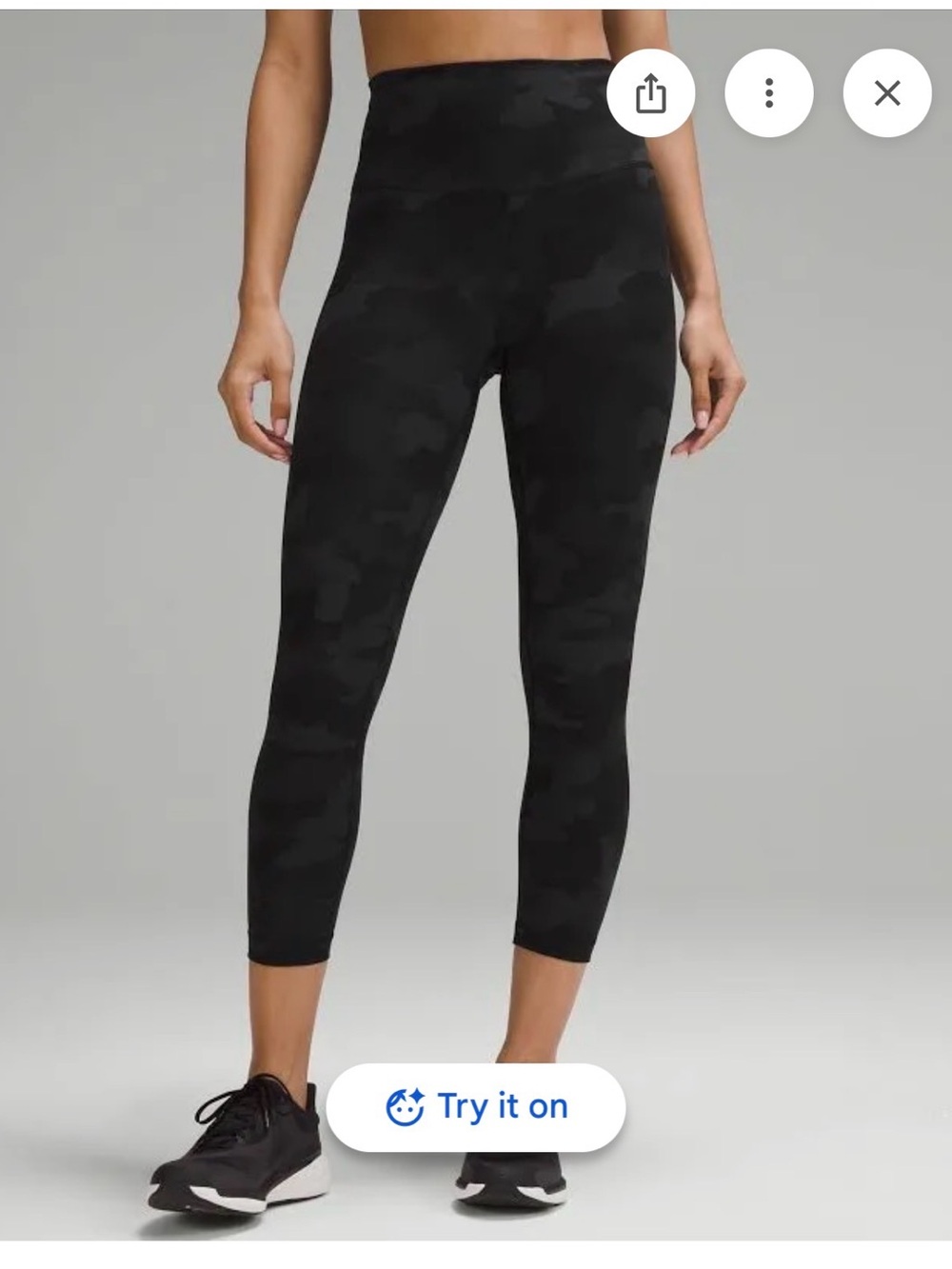 Lululemon Wunder Train High-Rise Crop 23 Black/Gray Camo